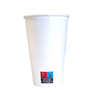 Copo de papel descartável reciclável branco - 600ml (20oz) | 320 unidades/caixa