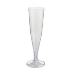 Flauta de Champanhe Plástico PP Reciclável e Reutilizável de Duas Peças Transparente 150 ml | 176 Unidades/Caixa