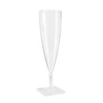 Flute Champagne Recyclable and Reusable Plastic PP One-Piece Transparent 140 ml | 204 Units/Box