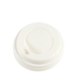 Tampa Branca para Copos de Papel PS 270ml, Descartável e Reciclável | 1000 pcs/Box