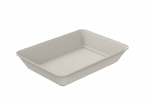 Repeat Reusable PP Plastic Medium Rectangular LOW bowl 23 oz - Cream. (Case of 240 pcs)