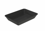 Repeat Reusable PP Plastic Medium Rectangular LOW bowl 23 oz - Black. (Case of 240 pcs)