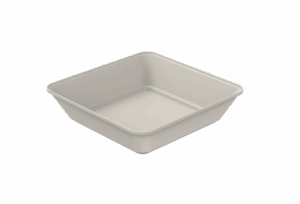 Repeat Reusable PP Plastic Medium Square bowl 16 oz - Cream. (Case of 230 pcs)
