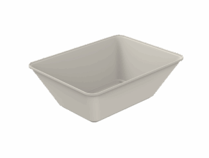 Repeat Reusable PP Plastic Medium Rectangular HIGH bowl 36 oz - Cream. (Case of 240 pcs)