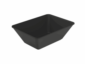 Repeat Reusable PP Plastic Medium Rectangular HIGH bowl 36 oz - Black. (Case of 240 pcs)
