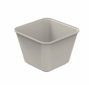 Repeat Reusable PP Plastic XS Square bowl 11 oz - Cream. (Case of 240 pcs)