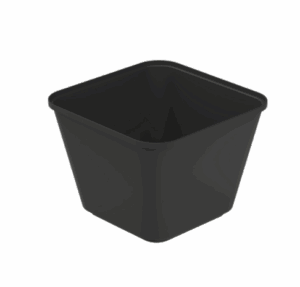 Repeat Reusable PP Plastic XS Square bowl 11 oz - Black. (Case of 240 pcs)