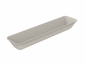 Repeat Reusable PP Plastic Medium Rectangular NARROW bowl 13 oz - Cream. (Case of 230 pcs)