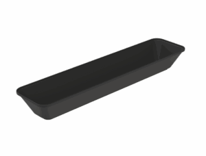Repeat Reusable PP Plastic Medium Rectangular NARROW bowl 13 oz - Black. (Case of 230 pcs)