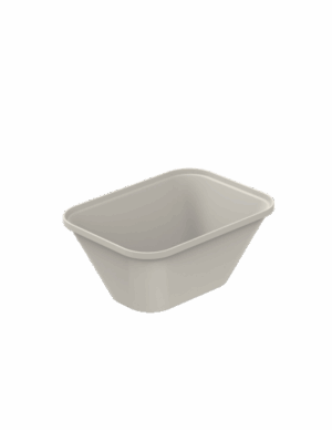 Repeat Reusable PP Plastic XS Rectangular bowl 0.4 oz - Cream. (Case of 200 pcs)
