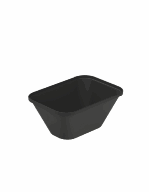 Repeat Reusable PP Plastic XS Rectangular bowl 0.4 oz - Black. (Case of 200 pcs)