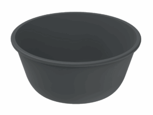 Revolve Reusable PP Plastic Medium Round Bowl 24oz - Grey. (Case of 160 pcs)