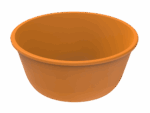 Revolve Reusable PP Plastic Medium Round Bowl 24oz - Orange. (Case of 160 pcs)