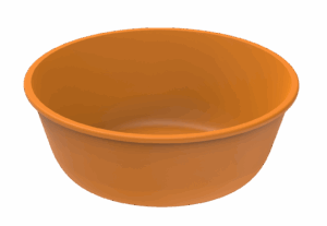 Revolve Reusable PP Plastic Large Round Bowl 39oz - Orange. (Case of 160 pcs)