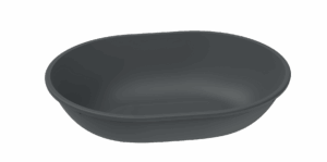 Revolve Reusable PP Plastic Large Oval Bowl 34oz - Grey. (Case of 144 pcs)