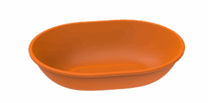 Revolve Reusable PP Plastic Large Oval Bowl 34oz - Orange. (Case of 144 pcs)