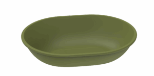 Revolve Reusable PP Plastic Large Oval Bowl 34oz - Green. (Case of 144 pcs)