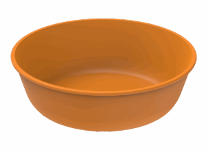 Revolve Reusable PP Plastic Extra-Large Round Bowl 59oz - Orange. (Case of 100 pcs)