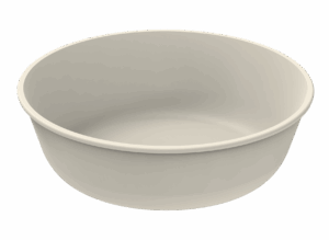 Revolve Reusable PP Plastic Extra Large Round Bowl 59oz - Cream. (Case of 100 pcs)