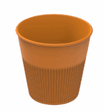 Revolve Reusable PP Plastic Hot Cup 8oz - Orange. (Case of 300 pcs)