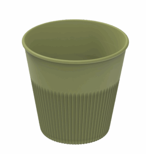 Revolve Reusable PP Plastic Hot Cup 8oz - Green. (Case of 300 pcs)