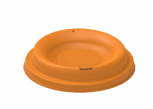 Revolve Reusable PP Plastic Lid for Hot Cup 8, 12 and 16oz - Orange. (Case of 600 pcs)