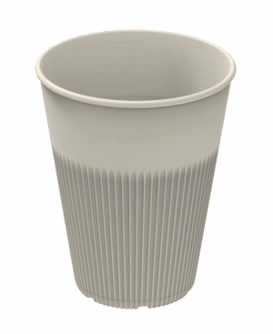 Revolve Reusable PP Plastic Hot Cup 12oz - Cream. (Case of 300 pcs)