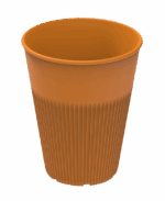 Revolve Reusable PP Plastic Hot Cup 12oz - Orange. (Case of 300 pcs)