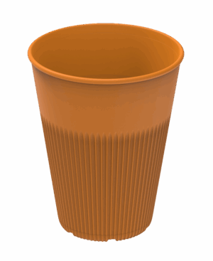 Revolve Reusable PP Plastic Hot Cup 12oz - Orange. (Case of 300 pcs)
