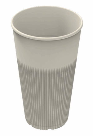 Revolve Reusable PP Plastic Hot Cup 16oz - Cream. (Case of 300 pcs)