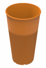 Revolve Reusable PP Plastic Hot Cup 16oz - Orange. (Case of 300 pcs)