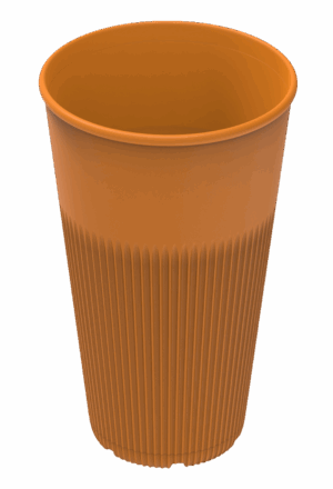 Revolve Reusable PP Plastic Hot Cup 16oz - Orange. (Case of 300 pcs)