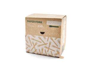 Kami paper Fork 6.1" - Dispenser box of 300 pcs - White. (Case of 8 Dispenser Boxes of 300 pcs)