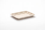 Earth Fiber Rectangular Tray with PBAT lamination 8"x7"x1" - Natural. (Case of 500 pcs)