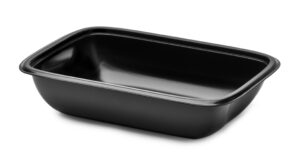 Carry PP Plastic Rectangular bowl 41oz - Black. (Case of 300 pcs)