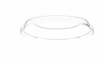 Ridge RPET Plastic HIGH Round Lid for Large Bowl 30oz item # 6733011 - Transparent. (Case of 240 pcs)