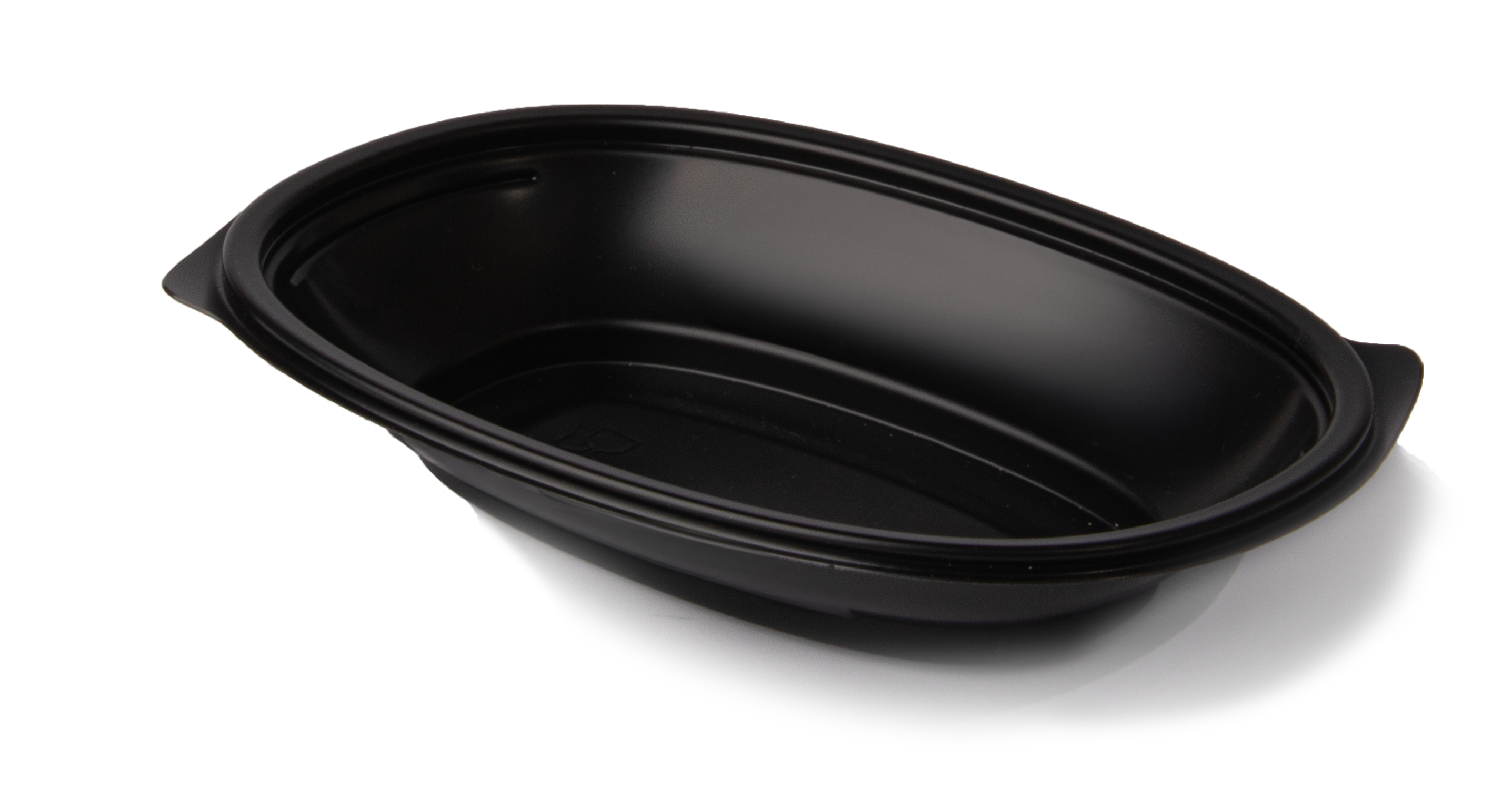 Large PP Plastic Oval Plate 9.1"x7.1"x1.2 - Black. (Case of 400 pcs)