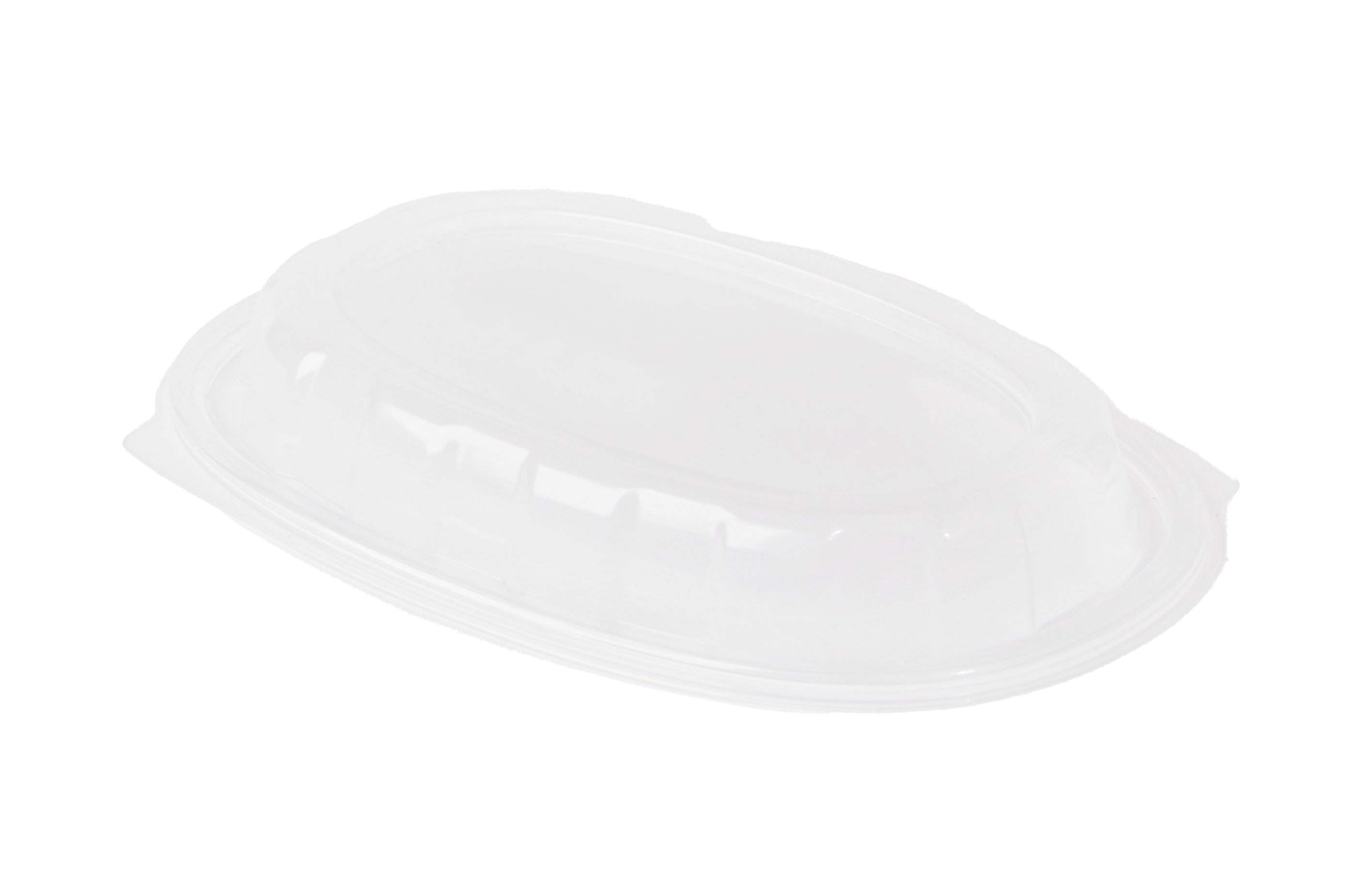 Large PP Plastic Oval Lid for plate  9.1"x7.1", item #9924011 - Transparent. (Case of 400 pcs)